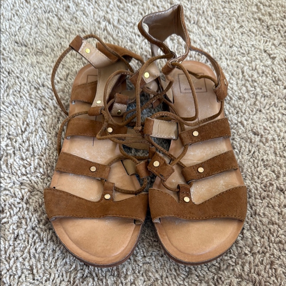 Dolce Vida Brown Suede Gladiator Sandals